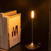 economico Lampade da tavolo-Lampada da tavolo senza fili in alluminio touch a forma di candela con dimmer touch di tipo C ricaricabile lampada da tavolo per interni camera da letto soggiorno decorazione