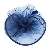 billige Bryllupshodeplagg-fascinators Hatter Hodeplagg organza Fedora Solhatt Topplue Hesteløp cocktail Elegant Årgang Med Fjær Sløyfer Hodeplagg Hodeplagg