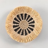 billige Veggdekor-veggdekorasjon vegghengende cattail veving etnisk stil raffia duskkant bohemisk b&amp;b hotellrestaurant