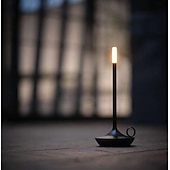 economico Lampade da tavolo-Lampada da tavolo senza fili in alluminio touch a forma di candela con dimmer touch di tipo C ricaricabile lampada da tavolo per interni camera da letto soggiorno decorazione