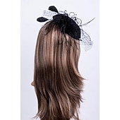 billige Fascinatorer og hatter-Elegant Retro / vintage Fascinatorhatt Fascinator Slør pannebånd Brude Kostyme Dame Karneval Maskerade Fest / aften Utdrikningslag Voksen Hodeplagg