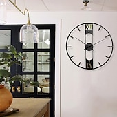 halpa Seinäkoristeet-ylellinen iso seinäkello moderni design hiljainen seinäkello kodin sisustus musta metalli kellot olohuoneen sisustus