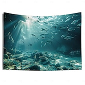cheap Ocean Beach Tapestry-Undersea Landscape Hanging Tapestry Wall Art Large Tapestry Mural Decor Photograph Backdrop Blanket Curtain Home Bedroom Living Room Decoration