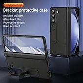 Недорогие Чехлы для Samsung-телефон Кейс для Назначение SSamsung Galaxy Z-сгиб 6 Z Fold 5 Z Fold 4 Z Fold 3 Кейс на заднюю панель со стендом и протектор экрана Полная защита тела броня ПК