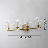 economico Luci da parete-lampada da toeletta per interni 1/2/3/4 luce lampada da toeletta per bagno, lampade da bagno su specchio lampada da bagno dorata con paralume in vetro trasparente