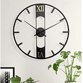 halpa Seinäkoristeet-ylellinen iso seinäkello moderni design hiljainen seinäkello kodin sisustus musta metalli kellot olohuoneen sisustus