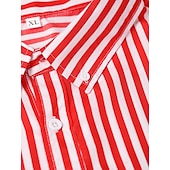 preiswerte Button-Down-Hemden für Herren-Herren Oberhemd Hemd Kragenhemd Bügelfreies Hemd Schwarz Weiß Rote Marineblau Langarm Gestreift Kragen Frühling Sommer Hochzeit Arbeit Bekleidung