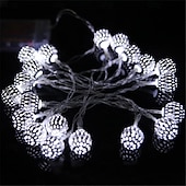 tanie Zasilane energią słoneczną-eleganckie przyjęcie weselne solarne marokańskie kule świetlne na sznurku – 20/30/50led zewnętrzne lampki choinkowe do dekoracji ogrodu
