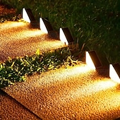 abordables Éclairage paysager-Mouvement extérieur solaire LED étape lumière jardin étanche pont lumière marches escalier patio cour parc passerelle éclairage paysage décor lumière 2/4/8 pièces