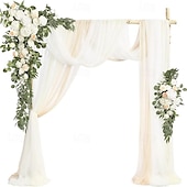 preiswerte Herr und Frau Hochzeit-Hochzeitsbogen-Blumensimulationsblumen-Set mit fünf künstlichen Plaketten, Blumendekoration, Blumenarrangement