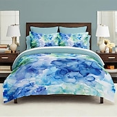 preiswerte Bettbezug-Sets-Bettbezug-Set mit blauem Farbverlauf und Muster, Bettdecken-Set, weiches 3-teiliges Luxus-Baumwoll-Bettwäsche-Set, Heimdekoration, Geschenk, King-Size-Bett, Queen-Size-Bett, dreiteiliges Set