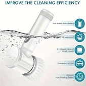 cheap Other Appliance-Electric Spin Scrubber Cordless Shower Scrubber with 5Replaceable Brush Heads Electric Cleaning Brush With Dual Speeds &amp;Extension Handle Power Scrubber For Bathroom Tile Toilet Floor