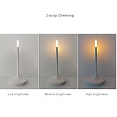 economico Lampade da tavolo-Lampada da tavolo senza fili in alluminio touch a forma di candela con dimmer touch di tipo C ricaricabile lampada da tavolo per interni camera da letto soggiorno decorazione