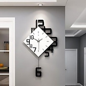 economico Decorazioni da parete-personalità creativa orologio digitale moda stile europeo orologio da parete soggiorno orologio da parete decorativo in legno esplosione al quarzo 34 38 50 cm