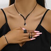 levne Příslušenství a další-Sady šperků 5ks Štras Slitina Prstýnky Náušnice Náhrdelníky Náramky Dámské Elegantní Vinobraní Módní Geometrické Geometrický Sada šperků Pro Párty Výročí Svatební host