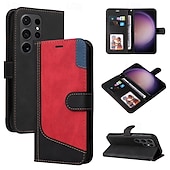 お買い得  サムスン用ケース-Samsung Galaxy S24 S23 S22 S21 S20 Ultra Plus FE A54 A34 A14 S25 Ultra用電話ケース財布型マグネット式フルボディ保護キックスタンド幾何学模様TPU PUレザー
