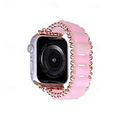 baratos Pulseiras de Apple Watch-Pulseira de joias Compatível com Pulseira Apple Watch 38mm 40mm 41mm 42mm 44mm 45mm 49mm Com Miçangas Ajustável Respirável Resina pulseira de substituição para iwatch Ultra 2 Series 9 8 7 SE 6 5 4 3