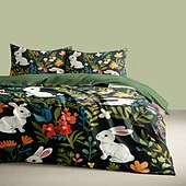 economico Set copripiumino-cartone animato fiori estivi animali tessuto spazzolato addensato letto matrimoniale copripiumino accogliente set aiuola set da 2 pezzi set da 3 pezzi peluche corto leggero e morbido