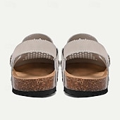 cheap Outdoor Sandals-Men&#039;s Sandals Slippers &amp; Flip-Flops Flat Sandals Microfiber Breathable Comfortable Slip Resistant Loafer Buckle Brown Beige