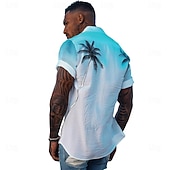 ieftine Plante tropicale-Bărbați Copac de cocos Palmier Plante tropicale Cămașă hawaiană Cămașă Aloha Mânecă scurtă Cămașă Răsfrânt Casual În aer liber Vacanță Stradă Alb S M L