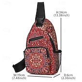 preiswerte Grafische Drucksäcke-Damen Umhängetasche Schultertasche Brusttasche Polyester Outdoor Täglich Festtage Reißverschluss Bedruckt Hohe Kapazität Leichtgewichtig Multi-Carry Nationales Totem Gelb Rot Blau
