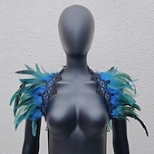 cheap Accessories and More-Punk &amp; Gothic Masquerade Shawls Feather Cape Witch Feather Women&#039;s Fantasy Walpurgis Night Halloween Carnival Masquerade Performance Party / Evening Adults&#039; Shawl