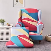 preiswerte Sesselabdeckung &amp; Armless Chair Cover-weicher, elastischer Tigerbankbezug, Freizeithockerbezug, karierter Rundum-Sofastuhlbezug