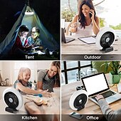 رخيصةأون أضواء وفوانيس التخييم-1 قطعة مروحة تخييم محمولة 2 في 1 يمكن تعليقها أو نصبها، مع مستويين من التعتيم ومستويين من تعديل الرياح، مناسبة للتخييم في الخيام والسفر والمكتب والاستخدام المنزلي، من النوع C