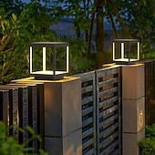 baratos Post Light-Lâmpada de coluna luminárias de poste exterior à prova d'água, luzes de pilar ao ar livre, luzes de pilar quadrado ip65 luminárias de poste de vidro de alumínio à prova d'água ao ar livre luzes de