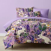 economico Set copripiumino-cartone animato fiori estivi animali tessuto spazzolato addensato letto matrimoniale copripiumino accogliente set aiuola set da 2 pezzi set da 3 pezzi peluche corto leggero e morbido