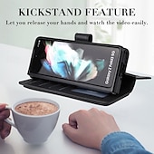 お買い得  サムスン用ケース-電話 ケース 用途 サムスンのギャラクシー Z Fold 5 Z Fold 4 Z Fold 3 ウォレットカードケース 磁石バックル 全身保護 キックスタンド レトロ風 TPU PUレザー