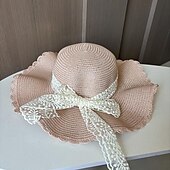 abordables Sombreros de fiesta-Sombreros Acrílico / Algodón Hebra Sombrero de copa Sombrero para el sol Casual Festivos Elegante Retro Con Cintas Color Puro Celada Sombreros