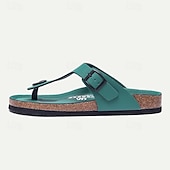 preiswerte Outdoor-Sandalen-Herren Sandalen Hausschuhe &amp; Flip-Flops Flache Sandalen Mikrofaser Atmungsaktiv Komfortabel Rutschfest Halbschuhe Schnalle Weiß Rot Grün