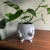 cheap Vases &amp; Basket-Smiling Plant Pot with Middle Fingers Up,Resin Plastic Ornaments Flower Pot, Planting Containers, Novelty Interesting Decorations, for Home Indoor Window, Desktop, Outdoor Patio Yard
