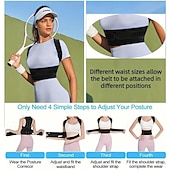 abordables Attelles et orthèses-1pc correcteur de posture unisexe-dos amélioré &amp; support d&#039;épaule - ajustement confortable et réglable pour un usage quotidien - soulagement des maux de dos &amp; améliore la posture