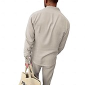 economico Classico-Per uomo Camicia Camicia da spiaggia Albero di cocco Esterno Strada Cachi Colletto alla coreana Estate Primavera Abbigliamento Stampa