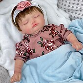 abordables Poupées-18 pouce Poupée Reborn Jouet pour Bébé &amp; Nourrisson Poupée Reborn Toddler Poupée Poupée bébé Reborn Bébé Nouveau née réaliste Cadeau Membres en silicone 3/4 et corps rempli de coton cadeaux noël