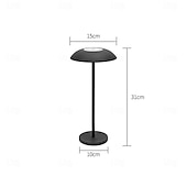 cheap Table Lamps-New Cordless LED Table Lamp Mushroom Portable USB Rechargeable Desk Light with Dimmable Wireless Touch for Outdoor Restaurant Patio Bars