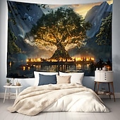 preiswerte Baum des Lebens Wandteppich-Trippy Baum des Lebens hängender Wandteppich, Wandkunst, großer Wandteppich, Wanddekoration, Fotografie, Hintergrund, Decke, Vorhang, Zuhause, Schlafzimmer, Wohnzimmer, Dekoration