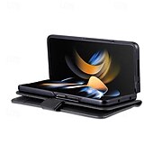 お買い得  サムスン用ケース-Samsung Galaxy Z Fold 6 Z Fold 5 Z Fold 4 Z Fold 3用の財布ケース、フルボディ保護キックスタンドカードスロット、レトロPC PUレザー
