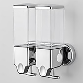 cheap Bathroom Gadgets-No-Drill  Wall Mounted soap Dispenser for Bathroom and Kitchen, Shampoo and Conditioner Dispenser Drill Free with Adhesive