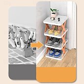 cheap Home Storage &amp; Hooks-Multilayer Tier Narrow Shoe Rack, Small Vertical Shoe Stand, Space Saving DIY Free Standing Shoes Storage Organizer for Entryway, Closet, Hallway, Easy Assembly and Stable in Structure