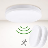 cheap Ceiling Lights &amp; Fans-Light ControlRadar Motion Sensor Light 12W 18W 6000K Wired Ceiling Light Fixture Motion Detector LED Ceiling Light Embedded Sensor Light for Corridor Staircase Food Cabinet Laundry AC220V