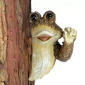 cheap Garden Sculptures&amp;Statues-Tree Sculpture Adorable Frog Tree peeker Yard Decoration Garden peeker Tree Hugger Outdoor Statues Sloth Hug Decorations Garden