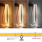 Χαμηλού Κόστους Φώτα λωρίδας COB-αδιάβροχο cob led strip φωτιστικό με διακόπτη dimmer λωρίδα φωτός πισίνας eu βύσμα 288leds/m ρυθμιζόμενη κόλλα υψηλής φωτεινής ταινίας led αδιάβροχη λάμπα εξωτερικού χώρου 1~5m 220v