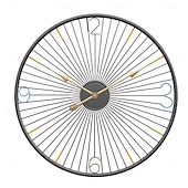 ieftine Accente Perete-ceas de perete ceas de artă ceas de perete nordic camera de zi ceas silențios ceas rotund de fier folosit pentru decor de perete alimentat cu baterie aur negru negru silențios ceas de perete de birou