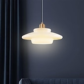 abordables Éclairages pour îlot-Tambour de ferme plafonnier semi-encastré en verre de lait luminaires de couloir lustre de plafond grand poteau en or éclairage nordique moderne du milieu du siècle pour salle à manger plafond