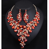 voordelige Sieradensets-Sieradenset 3 stuks Strass Legering Oorbellen Kettingen Dames Elegant Vintage Stijlvol meetkundig Geometrische vorm Sieraden set Voor Bruiloft Feest Bruiloft gast