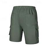 baratos Clássico-Homens Shorts táticos Bermuda Cargo Calção Com Cordão Cintura elástica Bolso multi Tecido Vestível Curto Ao ar livre Diário Para Noite Moda Clássico Preto Verde Tropa