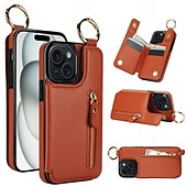 Χαμηλού Κόστους iPhone Θήκες-τηλέφωνο tok Για iPhone 16 iPhone 15 Pro Max iPhone 14 13 12 11 Pro Max Plus Mini SE Θήκη κάρτας πορτοφολιού Φερμουάρ Σταντ ποδηλάτου Υποδοχή κάρτας Ρετρό TPU PU δέρμα